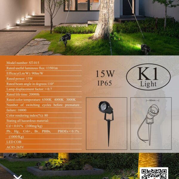 Garden light 15 watt