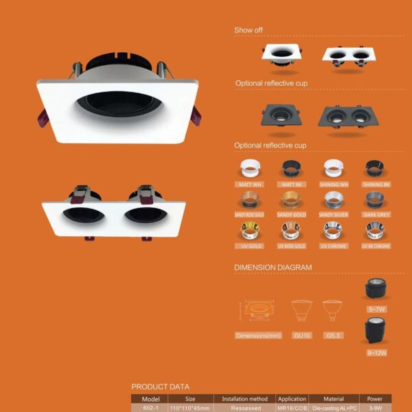 Anti-glare Ceiling Mounted frame